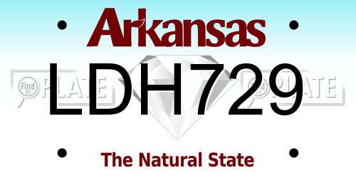 LDH729 Arkansas License Plate