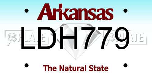 LDH779 Arkansas License Plate