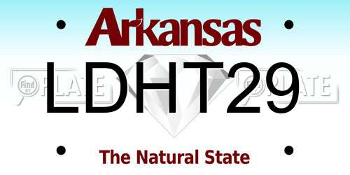 LDHT29 Arkansas License Plate