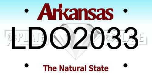 LDO2033 Arkansas License Plate