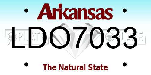 LDO7033 Arkansas License Plate
