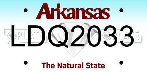 LDQ2033 Arkansas License Plate