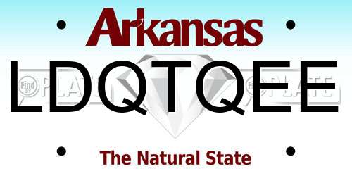 LDQTQEE Arkansas License Plate