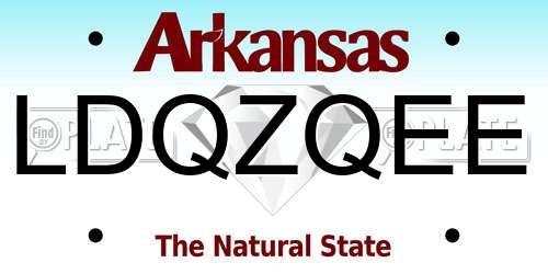 LDQZQEE Arkansas License Plate