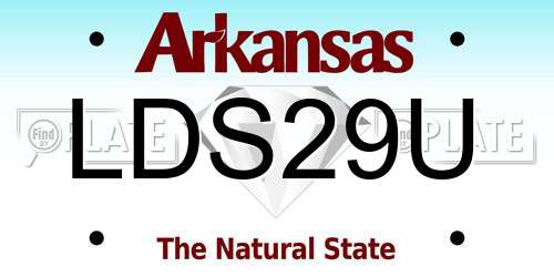 LDS29U Arkansas License Plate