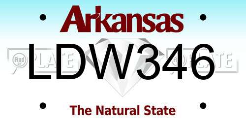 LDW346 Arkansas License Plate