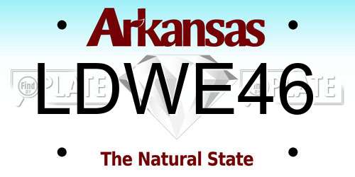 LDWE46 Arkansas License Plate