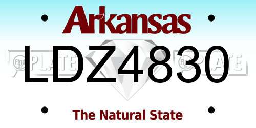 LDZ4830 Arkansas License Plate