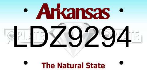 LDZ9294 Arkansas License Plate