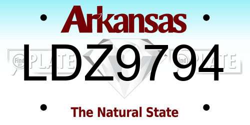 LDZ9794 Arkansas License Plate