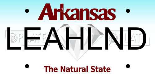 LEAHLND Arkansas License Plate