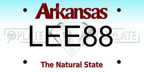 LEE88 Arkansas License Plate