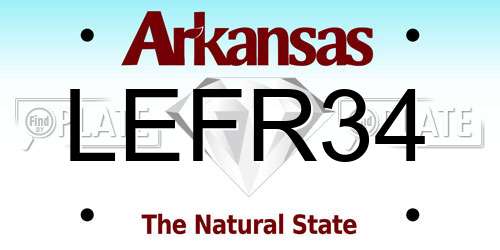 LEFR34 Arkansas License Plate