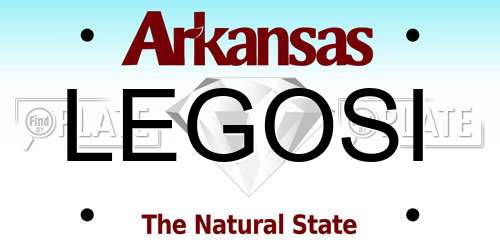 LEGOSI Arkansas License Plate