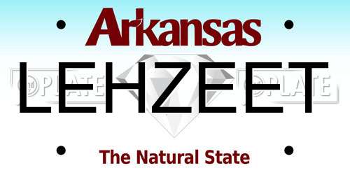 LEHZEET Arkansas License Plate
