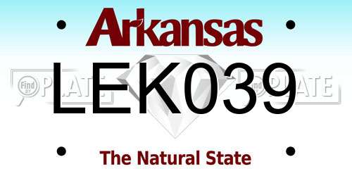LEK039 Arkansas License Plate