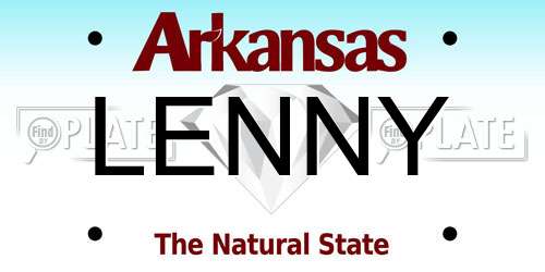 LENNY Arkansas License Plate