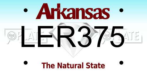 LER375 Arkansas License Plate