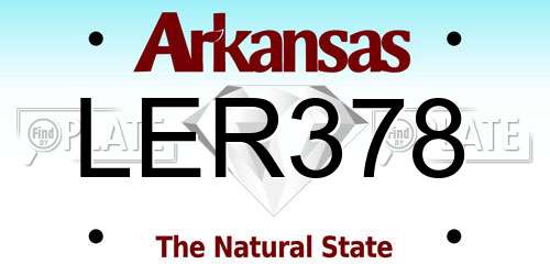 LER378 Arkansas License Plate