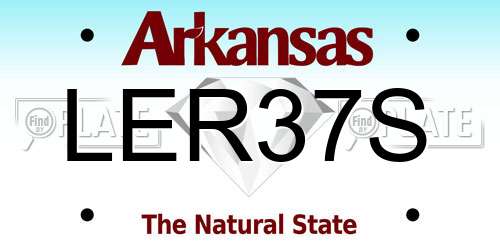 LER37S Arkansas License Plate
