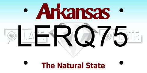 LERQ75 Arkansas License Plate
