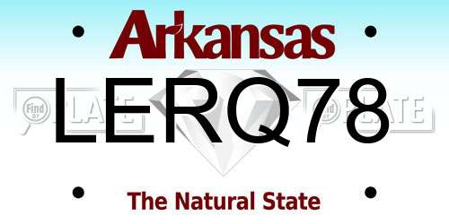 LERQ78 Arkansas License Plate