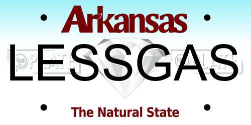 LESSGAS Arkansas License Plate