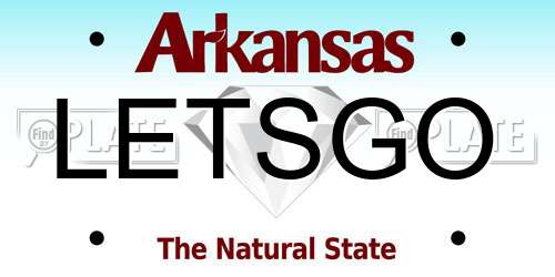 LETSGO Arkansas License Plate