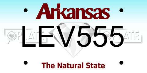 LEV555 Arkansas License Plate