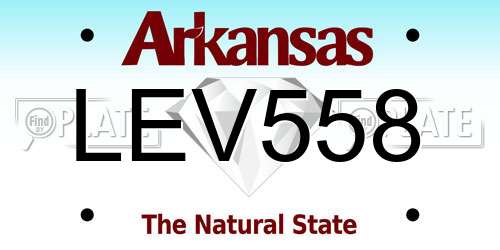 LEV558 Arkansas License Plate
