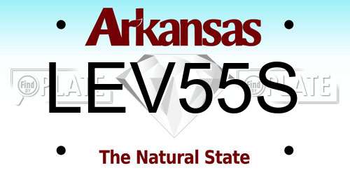 LEV55S Arkansas License Plate