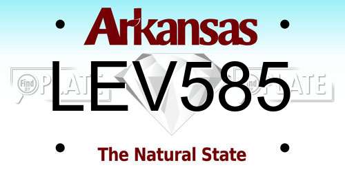 LEV585 Arkansas License Plate