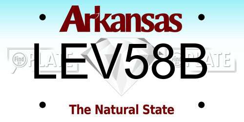 LEV58B Arkansas License Plate