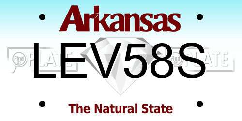 LEV58S Arkansas License Plate