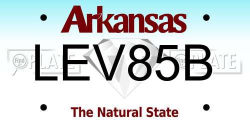 LEV85B Arkansas License Plate