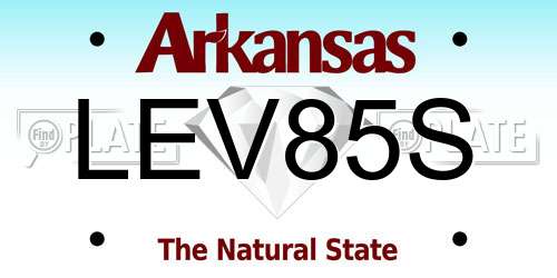 LEV85S Arkansas License Plate