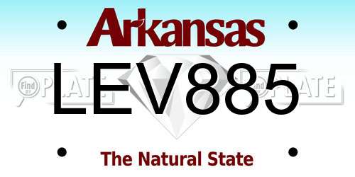 LEV885 Arkansas License Plate