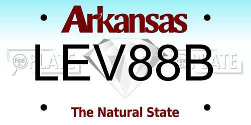 LEV88B Arkansas License Plate