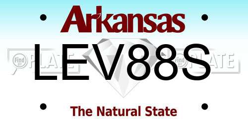 LEV88S Arkansas License Plate