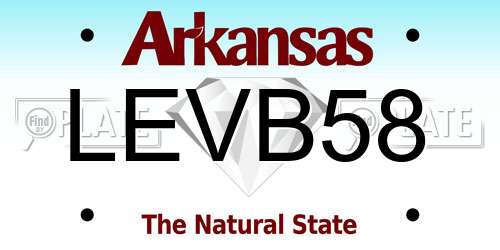 LEVB58 Arkansas License Plate