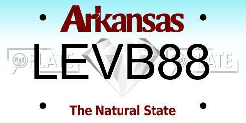 LEVB88 Arkansas License Plate