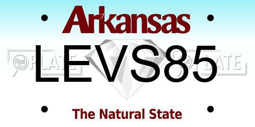 LEVS85 Arkansas License Plate