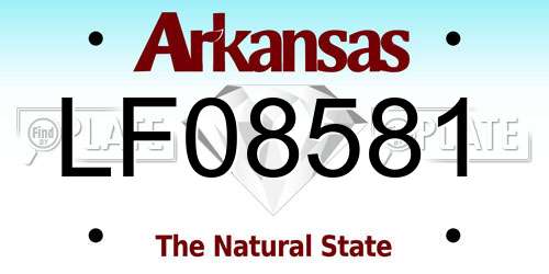 LF08581 Arkansas License Plate