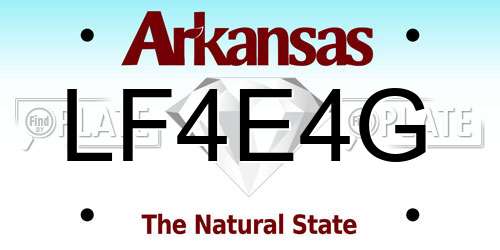 LF4E4G Arkansas License Plate