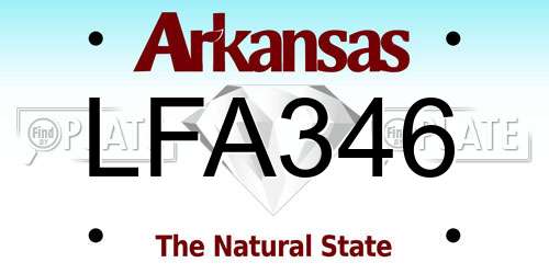 LFA346 Arkansas License Plate
