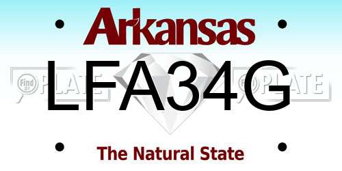 LFA34G Arkansas License Plate