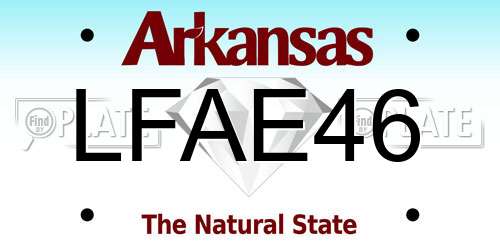 LFAE46 Arkansas License Plate
