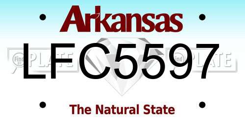 LFC5597 Arkansas License Plate