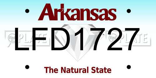 LFD1727 Arkansas License Plate