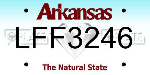 LFF3246 Arkansas License Plate